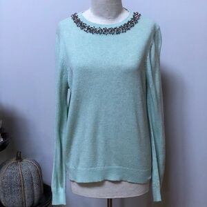 𝅺TOPSHOP Long Sleeve Soft Sweater with Jeweled Crewneck size 8‎ #w1013